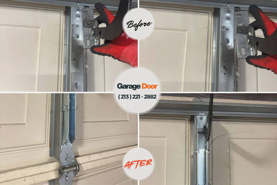 Before and after: garage door repair San Marcos, TX
